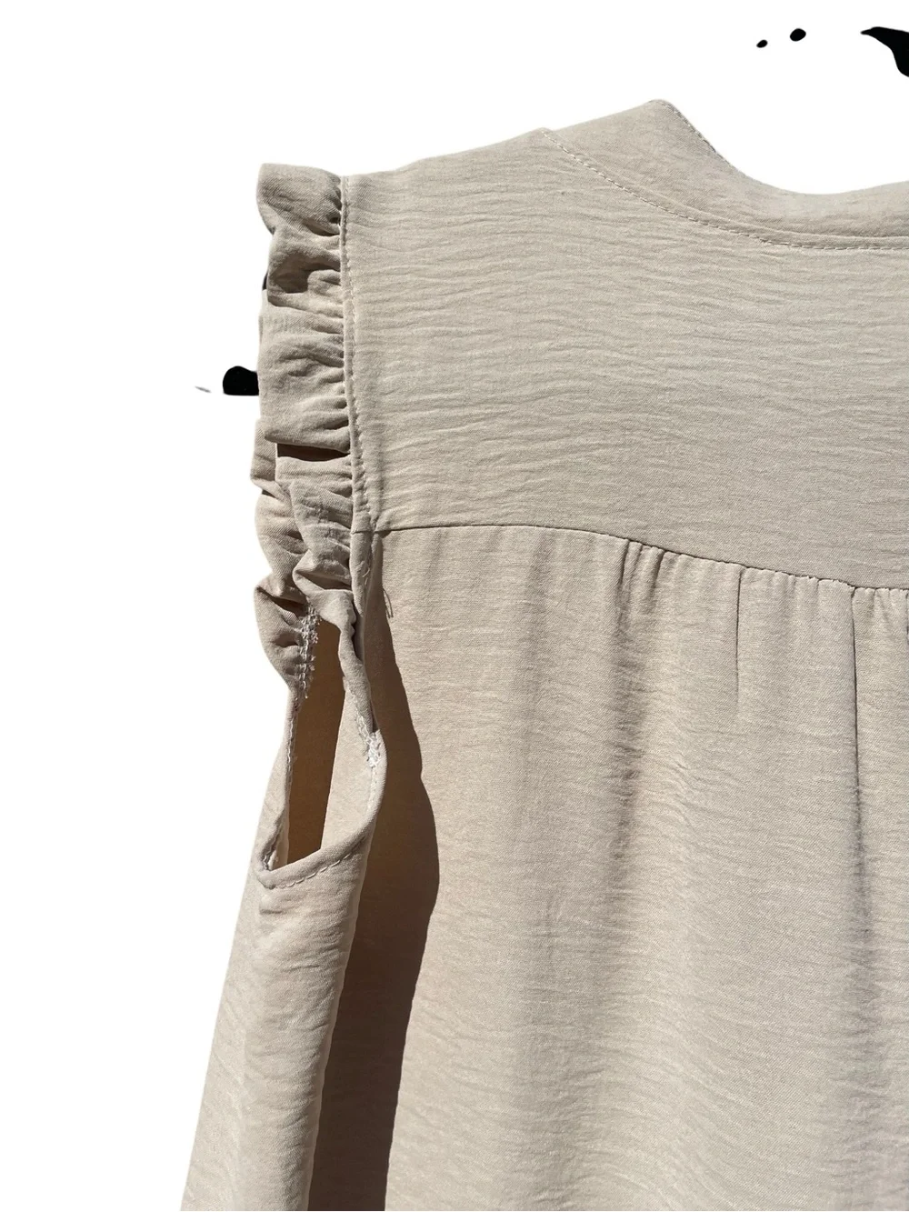 Monisqui Size M Textured Sleeveless Mandarin Collar Top Made in Italy - Picture 9 of 9